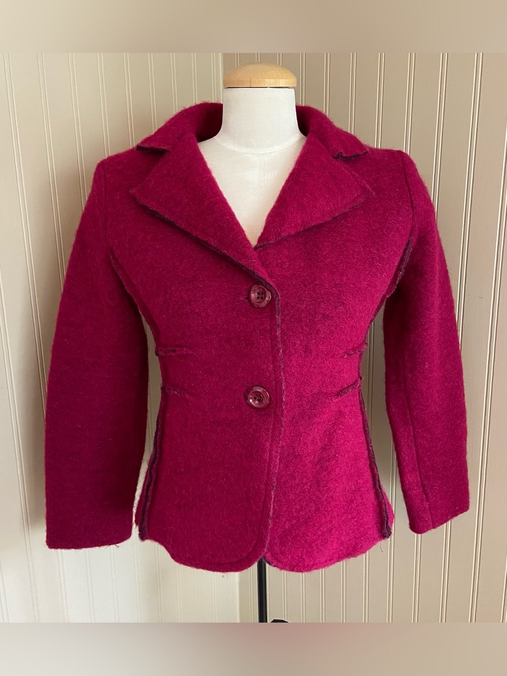 Marisa & Marie Made in Italy Wool Jacket in Magenta Women’s Size Small